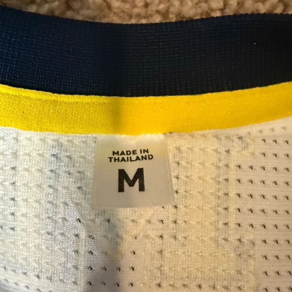 Adidas Michigan Men's Jersey - White, Yellow, and Blue